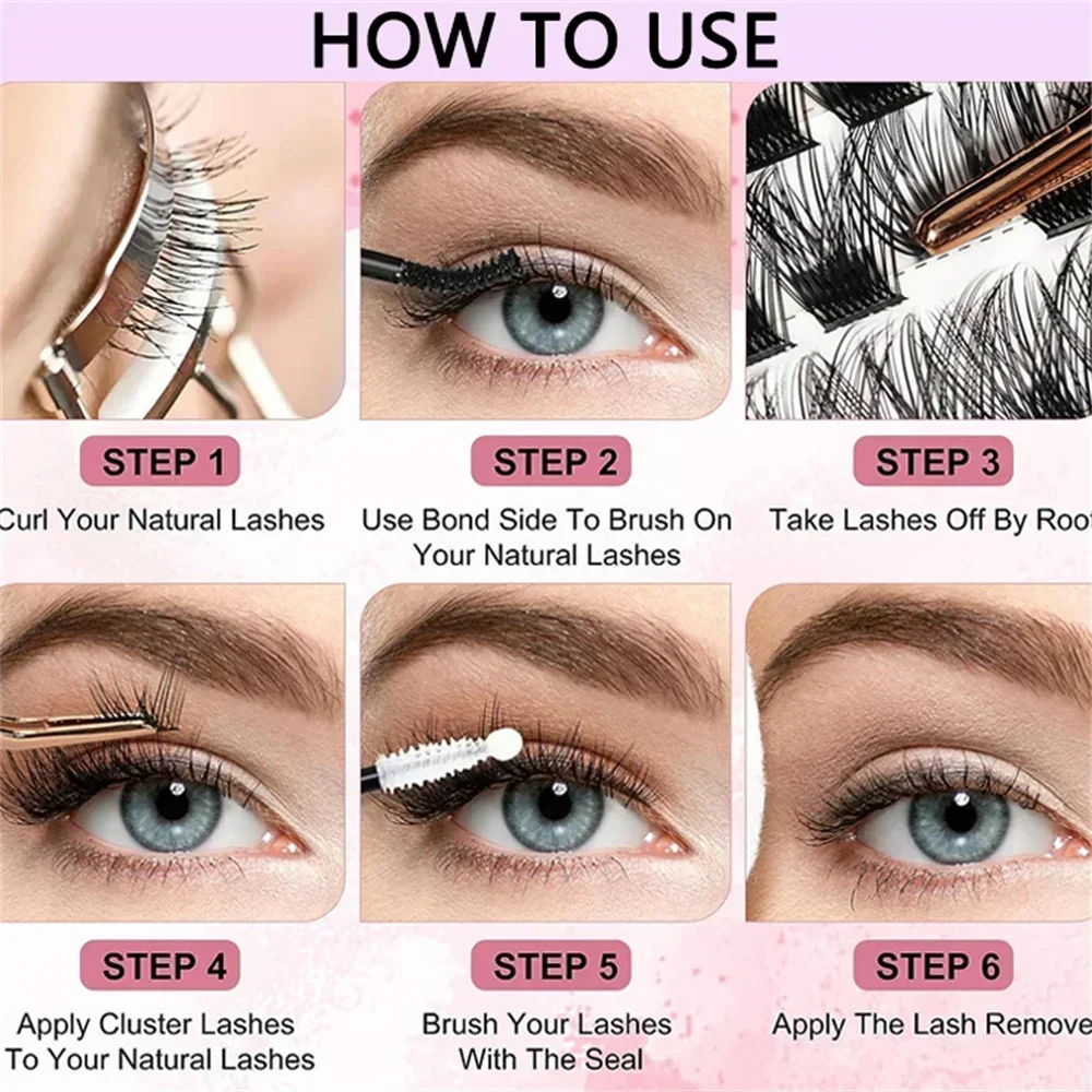 120 Cluster Segmented False Extension Eyelash DIY Natural Individual Lash Makeup Tools Soft and Natural Easy to Operate