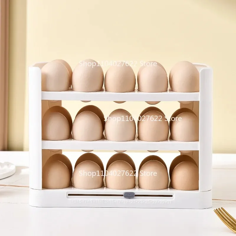 Egg storage box, special narrow multi-layer flip egg box for the side door of the refrigerator, egg tray artifact
