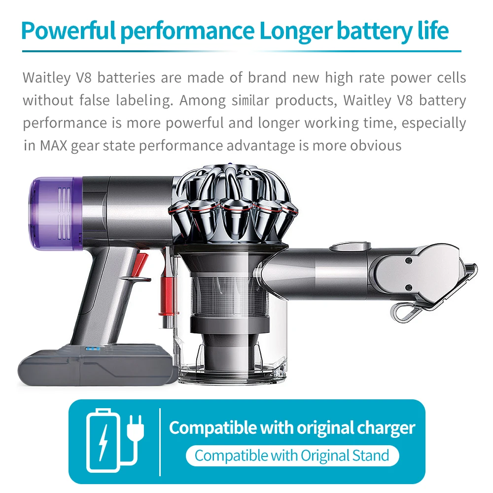 ويتلي 21.6 فولت 4.5Ah V 8 ليثيوم أيون استبدال بطارية ليثيوم لبطاريات دايسون V8 4500 مللي أمبير في الساعة مكنسة كهربائية/بطاريات سوني