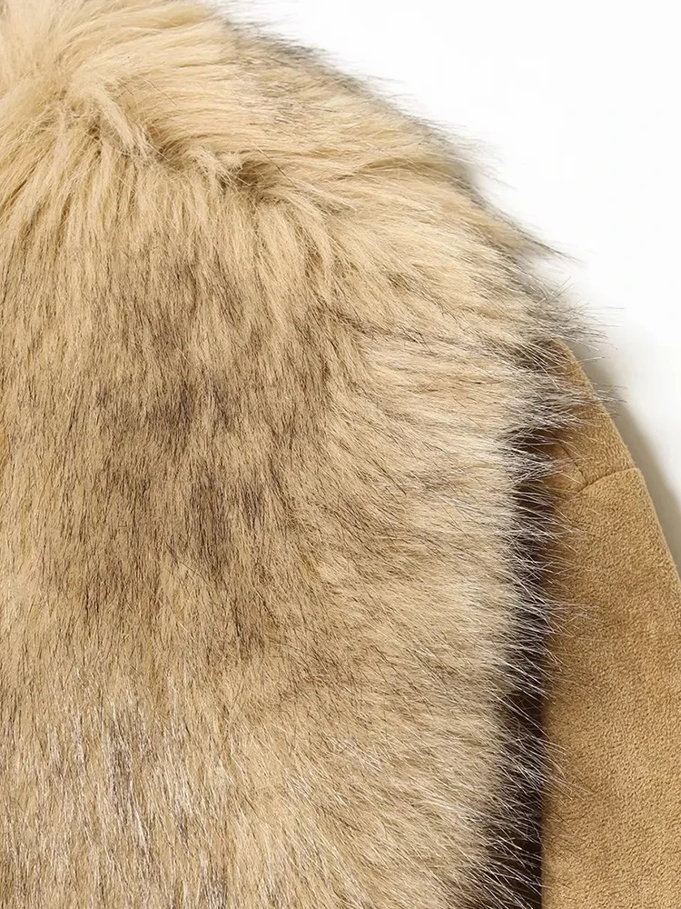 Women New Solid Patchwork Faux Fur Liner Looes Winter Coat Women Street Wear Casual Parkas Female Fashion Parka