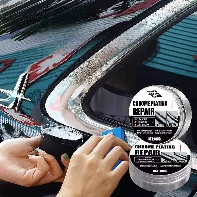 Chrome Polish with Sponge for All-Vehicle Oxidation Removal And Shine Revival Auto Care Product