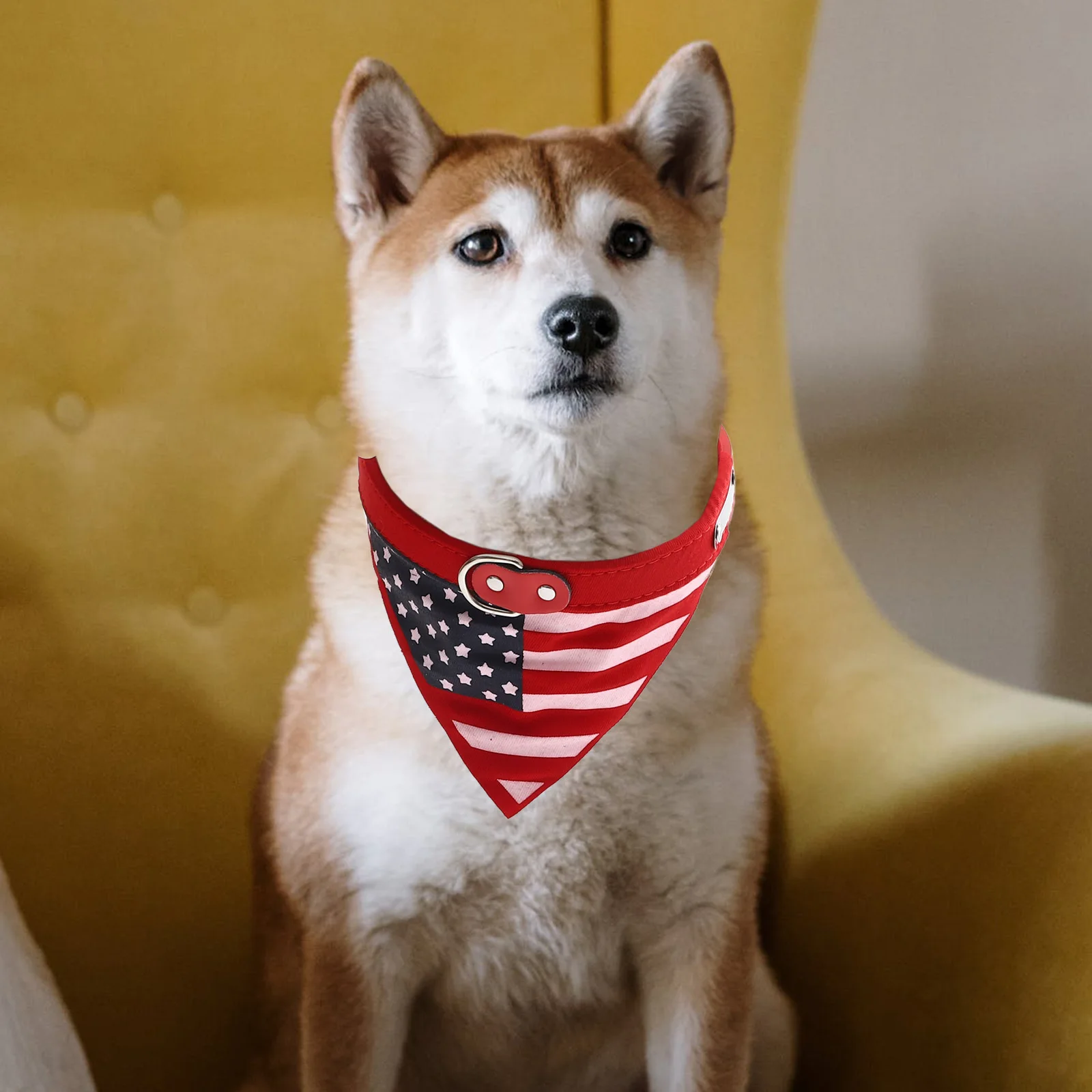 

Dog Triangular Bandana Collar Red Size L Premium Fabric Cool Breathable Pet Scarf Collar Easy Dress Up Attractive Dog Bib