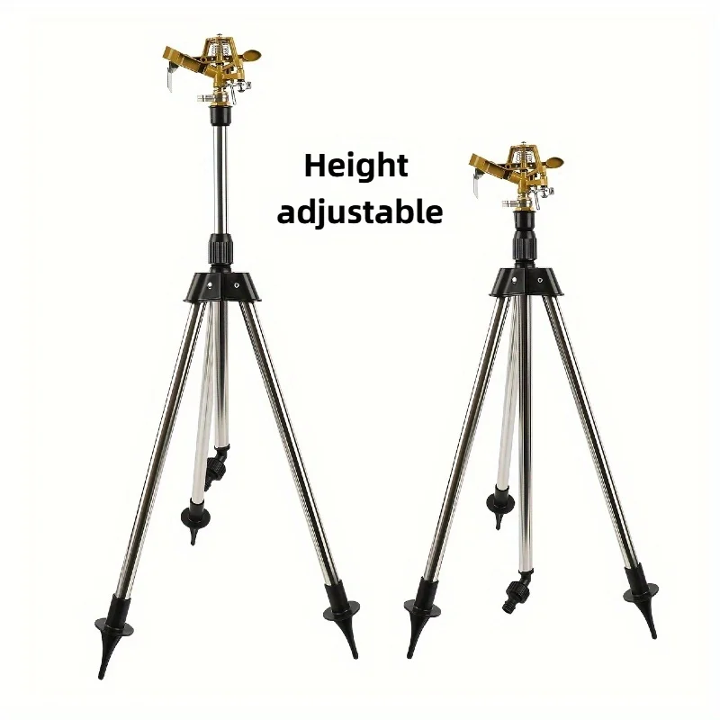 Lawn Sprinkler Tripod Spike with Garden Sprinkler Stretchable Sprinkler Up to Metal Circular Rotating Sprinkler