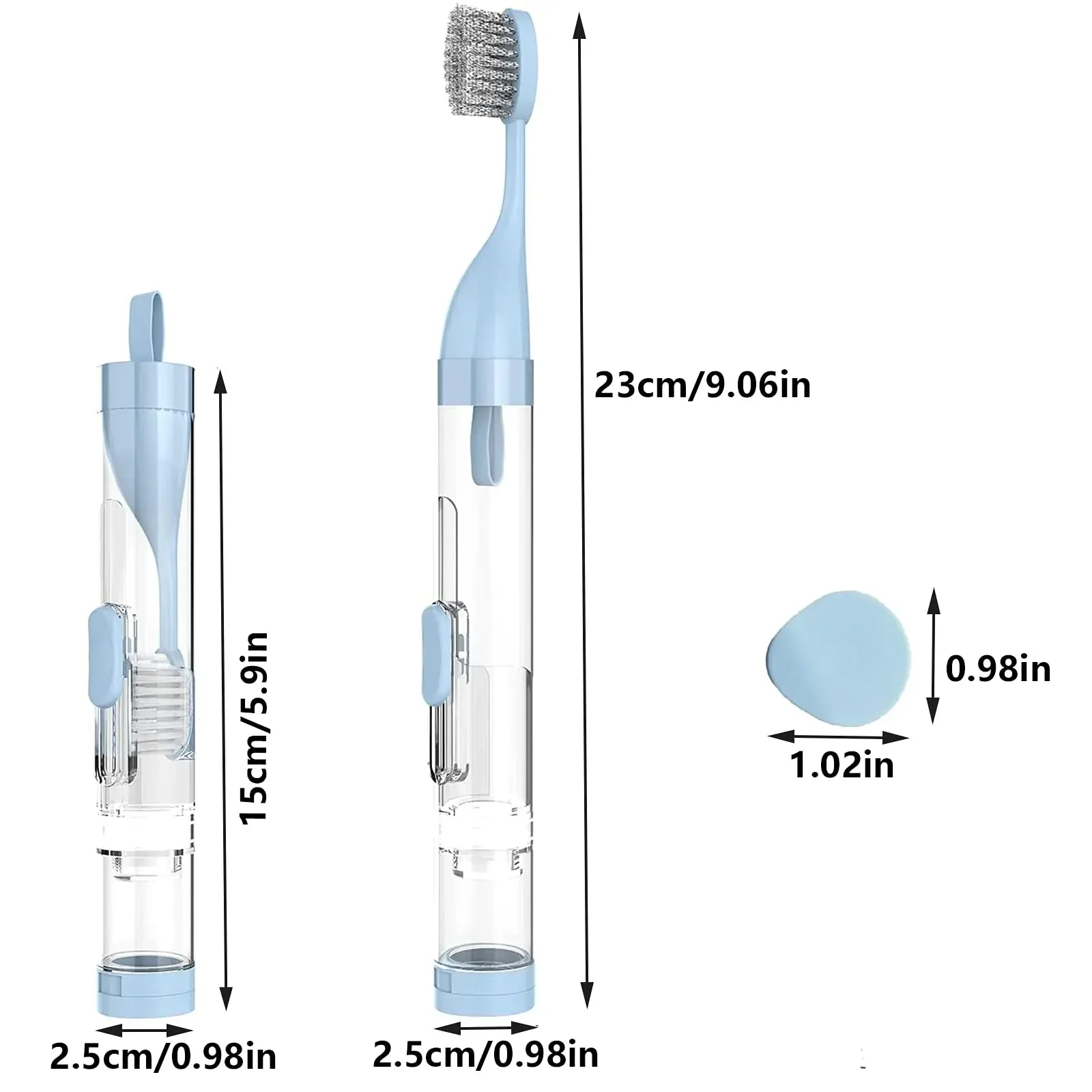 Portable toothbrush set for business trips, adult soft bristled travel folding toothbrush, mini non disposable toiletries