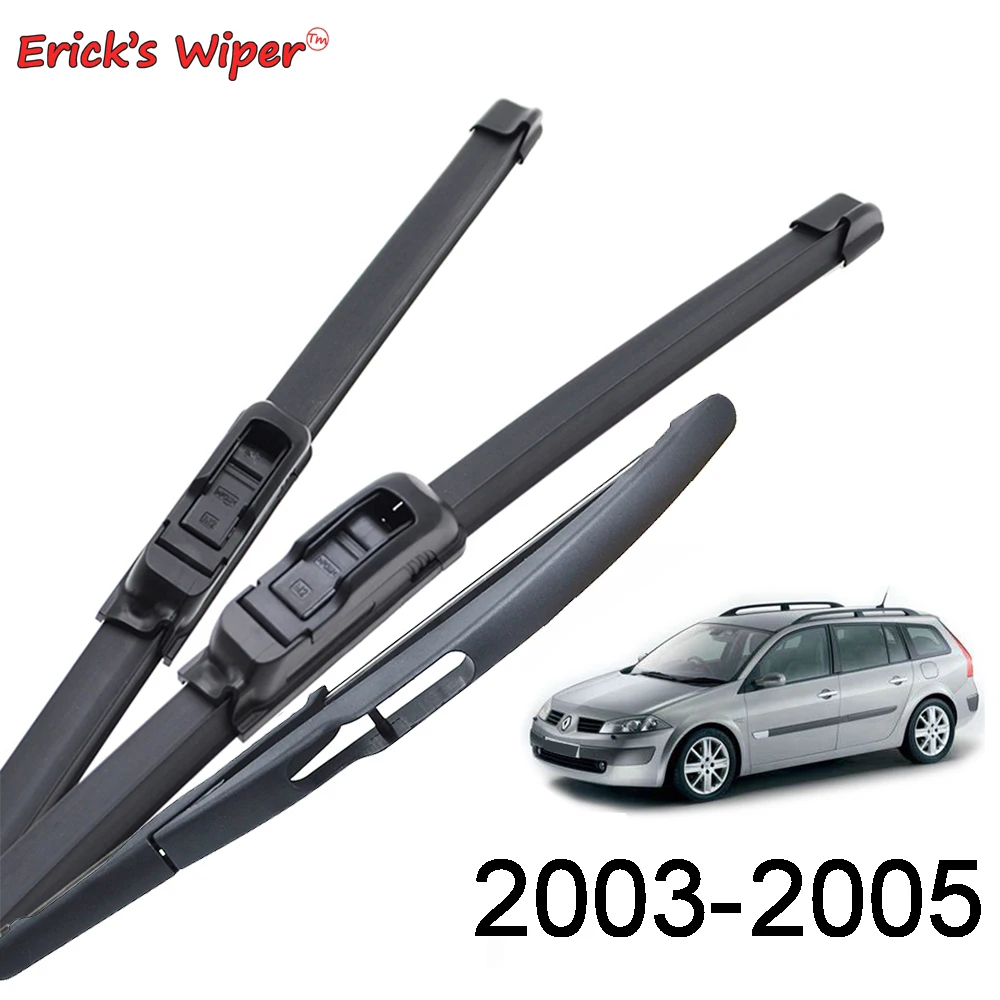 Erick\'s Wiper Front & Rear Wiper Blades Set For Renault Megane Sport Tourer 2003 - 2005 Windshield Windscreen Window 24\