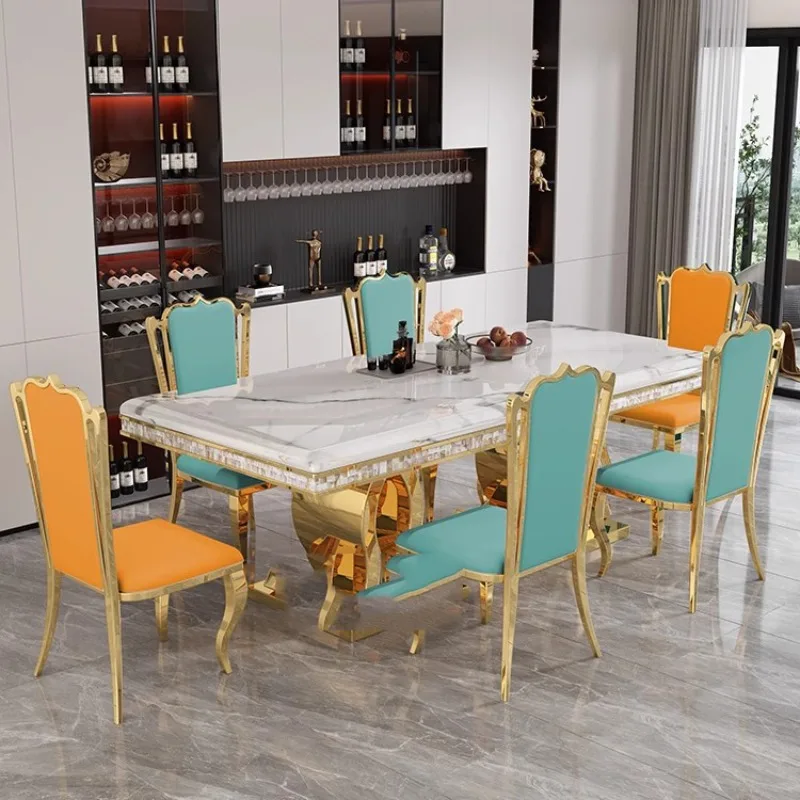 Kitchen Marble Dining Table Restaurant Side Chairs Living Room Study Dining Table Writing Office Muebles Commercial Furniture view 2
