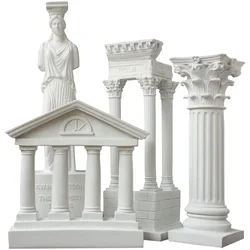 Modelo de arquitectura, columna romana, templo griego, decoración del hogar, pilar de yeso Decorativo Europeo, escultura de resina, 1 unidad