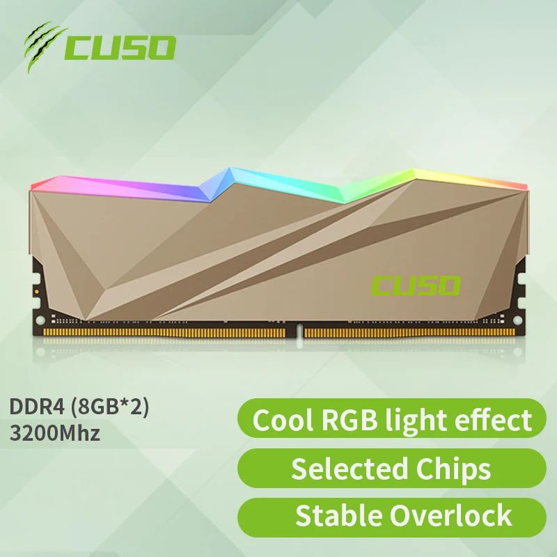 CUSO Memoria Ram DDR4 RGB 3200mhz 8GB 16GB 3600mhz Dual Channel DDR4 3200mhz Memory For Desktop Gaming High Performance Ram