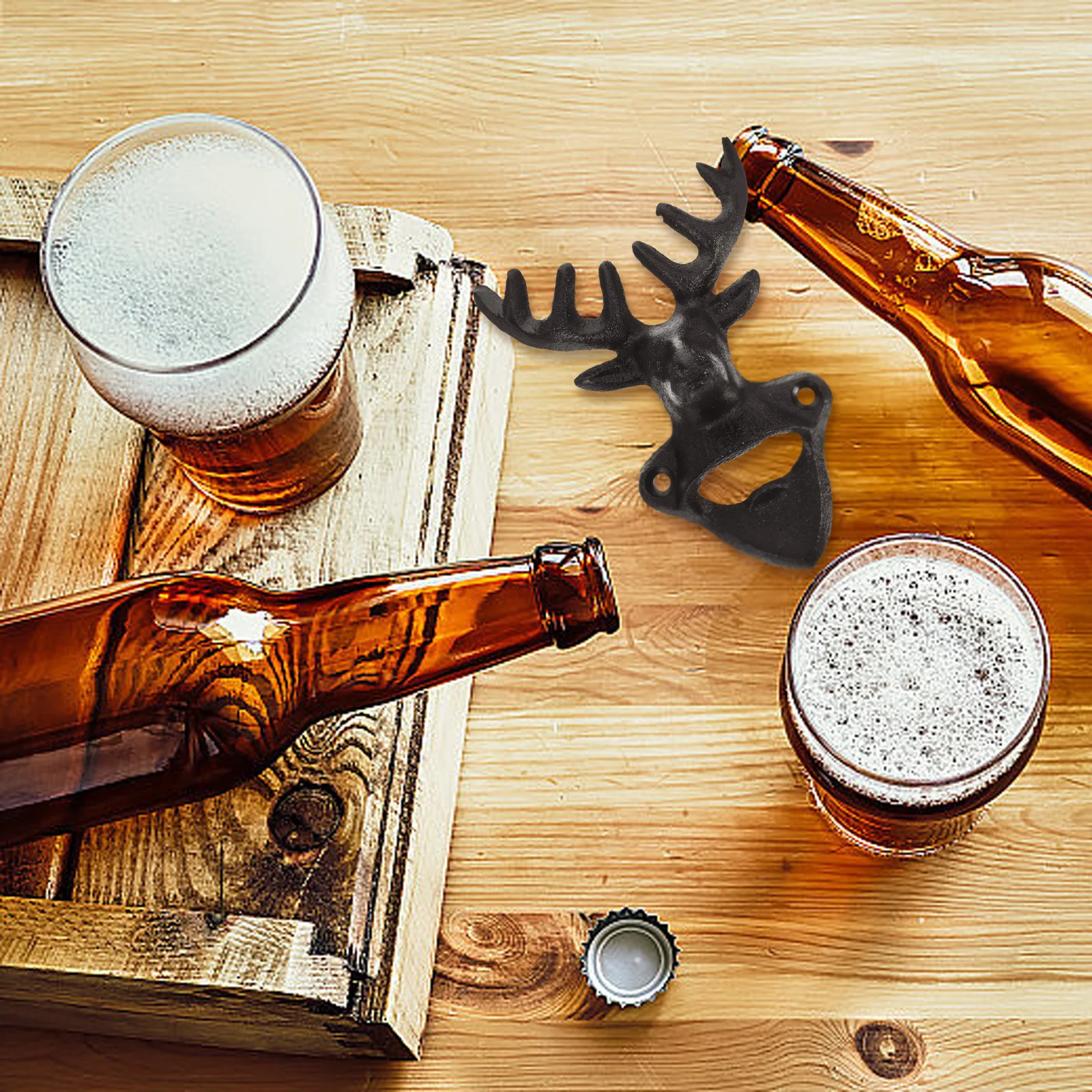 

Practical Deer Antler Wall Mount Bottle Opener Wear-Resistant Manual Wine Opener for Home Hotel Restaurant Bottle Openers