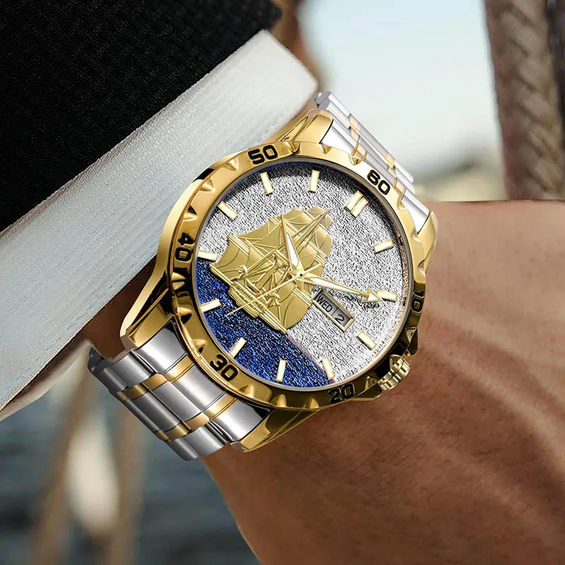 مجموعات GLENAW الشراع لتصميم الساعات الميكانيكية الأوتوماتيكية بالكامل للرجال، وساعات الأعمال العصرية، والساعات المقاومة للماء