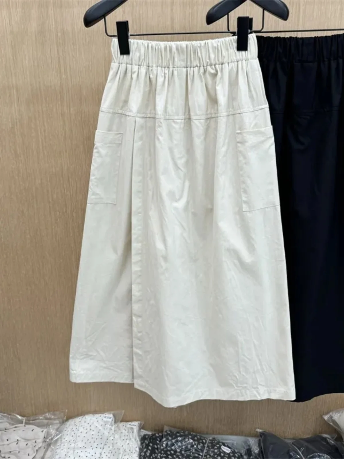 

Женская винтажная рабочая одежда больших размеров, юбка свободного кроя, тонкая летняя юбка трапециевидной формы с эластичной резинкой на талии для тяжелых девушек