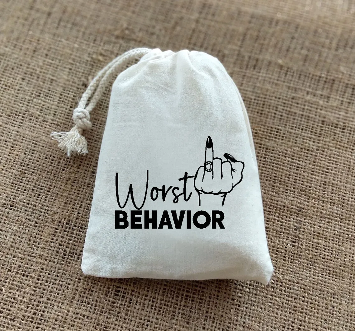 20 PCS Worst Behavior Bags-Bachelorette Party Favors Bag - Bridal Party Hangover Kit-Bride Squad - Bachelorette Survival Kit