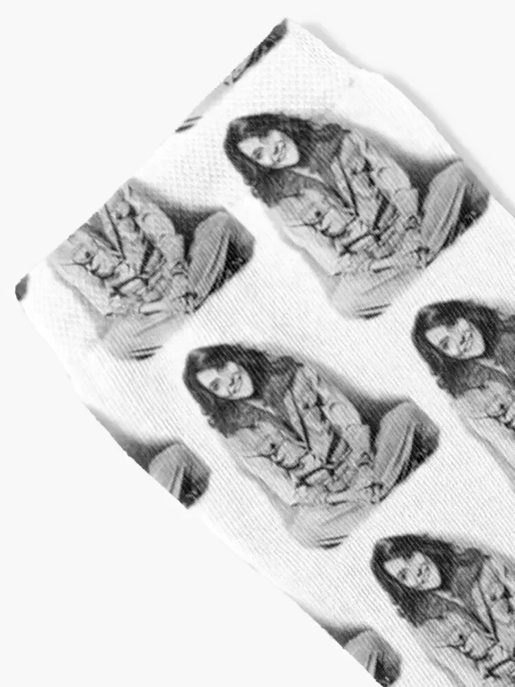 Karen Carpenter Graphite Drawing Socks hip hop christmas stocking fashionable short Socks Woman Men's