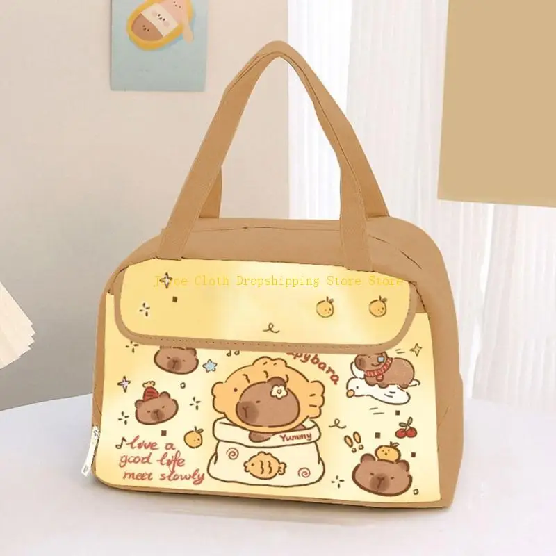 Saco térmico almoço capivara à prova d'água superfícies fáceis limpar para escola uso diário 10cd