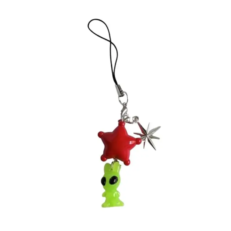 Niedlicher Alien-Schlüsselanhänger mit großen Augen, Handy-Lanyard, Taschenanhänger, Anhänger für Rucksäcke und Handtaschen, Partygeschenk, kreativer kleiner Anhänger – Detail 3