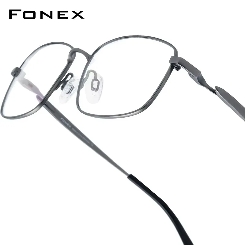 FONEX Titanium Eyeglasses Frame Men Brand Design Square Glasses Male Japanese Ultralight-Weight High-end Quality Eyewear 85755