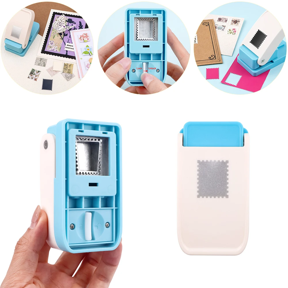 Máquina de Gravação de Selos Postais com Punção Retangular de 1x0.8 Polegadas, Ferramenta Artesanal DIY para Scrapbooking e Suprimentos para Criação de Cartões