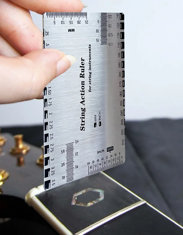 Guitar String Pitch Measuring Ruler Made of Stainless Steel, Durable for Electric Guitar, Besca Ruler Tool Ruler