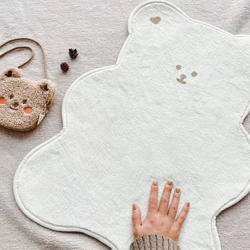 Alfombrillas de juego para bebé, manta de algodón suave con cabeza de oso, suelo, almohadilla de juego para gatear, juguetes para habitación de niños, decoración de guardería