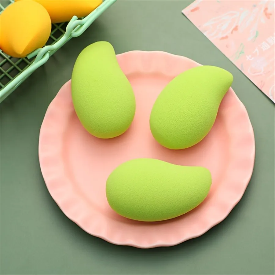 Mango Shaped Makeup Sponge, Cute Fruit Design Beauty Blender, Dry & Wet Dual Use Cosmetic Sponge For Foundation Application