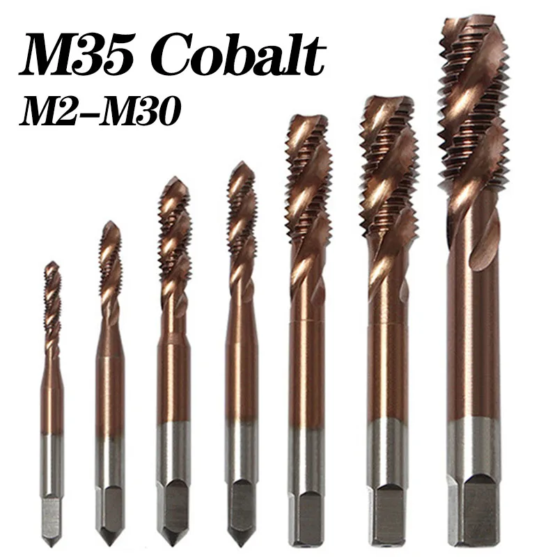 

Cobalt Screw Thread Tap Drill Bits HSS-CO M35 Spiral Flute Metric M2-M30 Machine Taps Right Hand For Stainless Steel