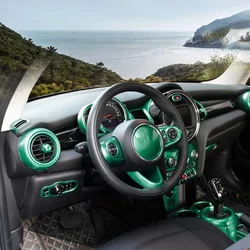 Car Green Interior Protection Stickers Water Cup Decoration Frame For MINI COOPER S F55 F56 F57 F60 Car Accessories Styling