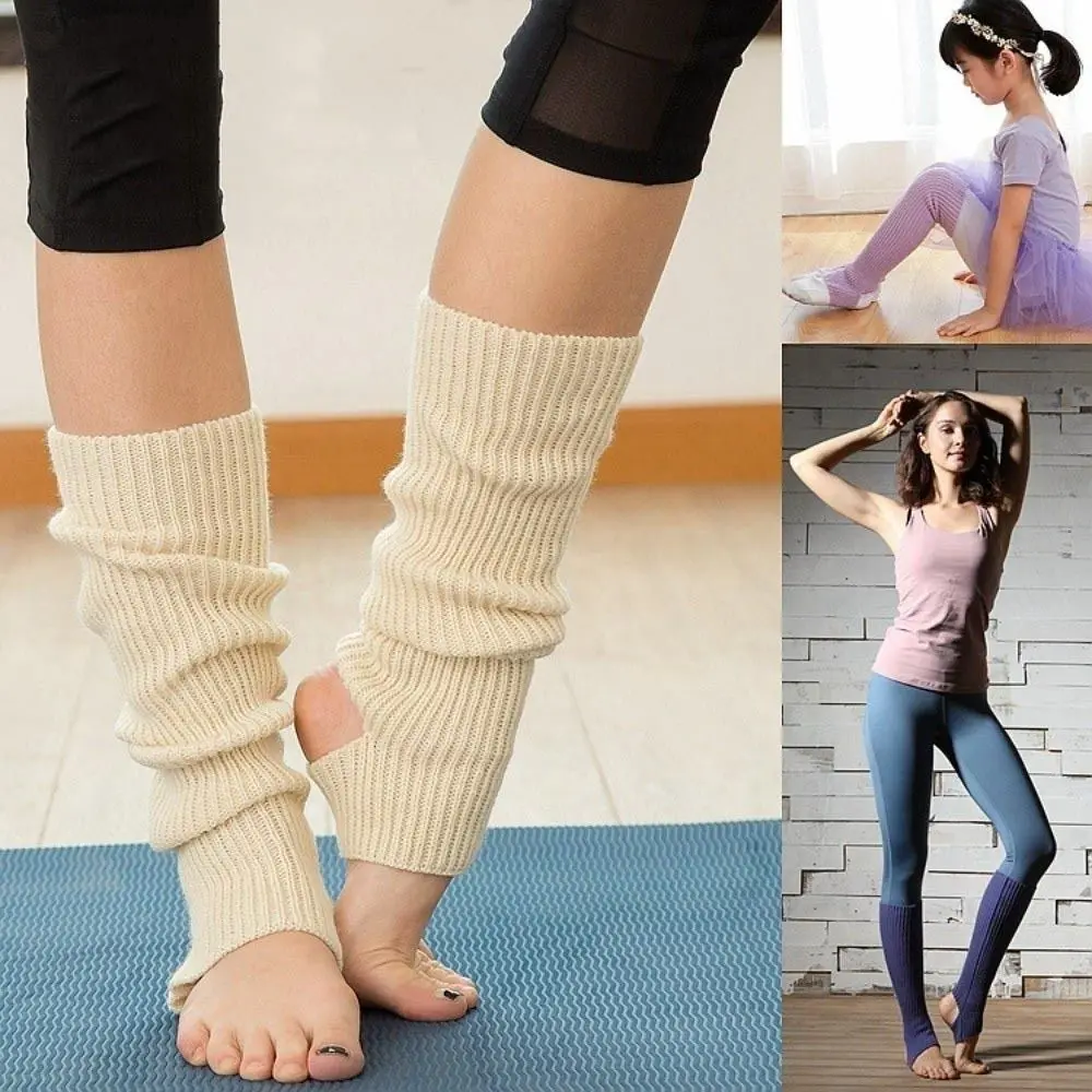 أنيق بلون الباليه اليوغا جوارب دافئة محبوك خطوة على جوارب الباليه دفئا خطوة مرنة على جوارب الباليه الصالة الرياضية