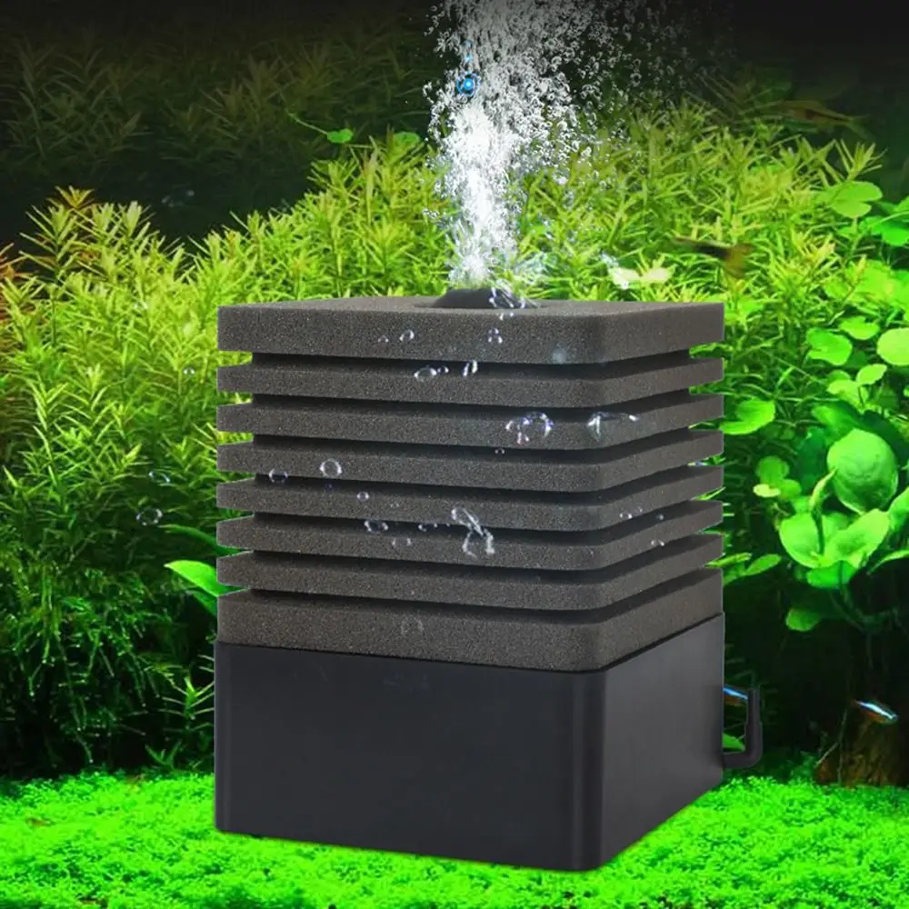 3 in1 Bio Sponge Filter Mute Black Shrimp Pond Air Pump Plastic Increasing Oxygen Bio Filtration Noiseless Foam Fish Tank