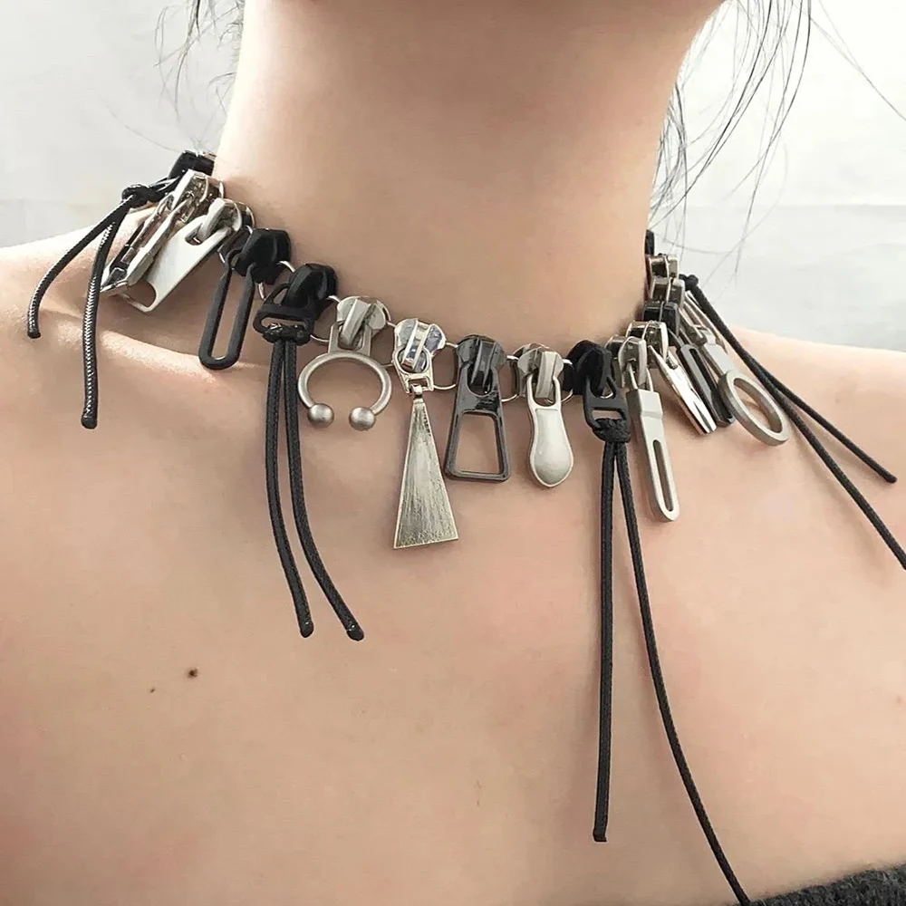 Stylish Zipper Necklaces Punk Men\'s And Women\'s Jewelry Accessories Unisex Jewelry Accessories Party Neck Accessories