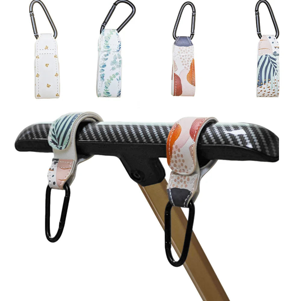 

1PCS PU Leather Stroller Hook Baby Bag Rotatable Pram Organizer Cart Hook 360 Degree Stroller Accessories