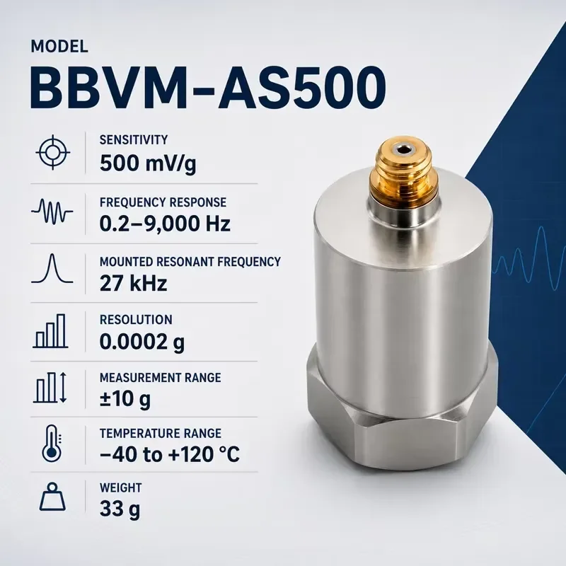 Measurement Range ±10g Accelerometer Vibration Sensor 100mV/g High-Sensitivity for Vibration Shaker Calibration