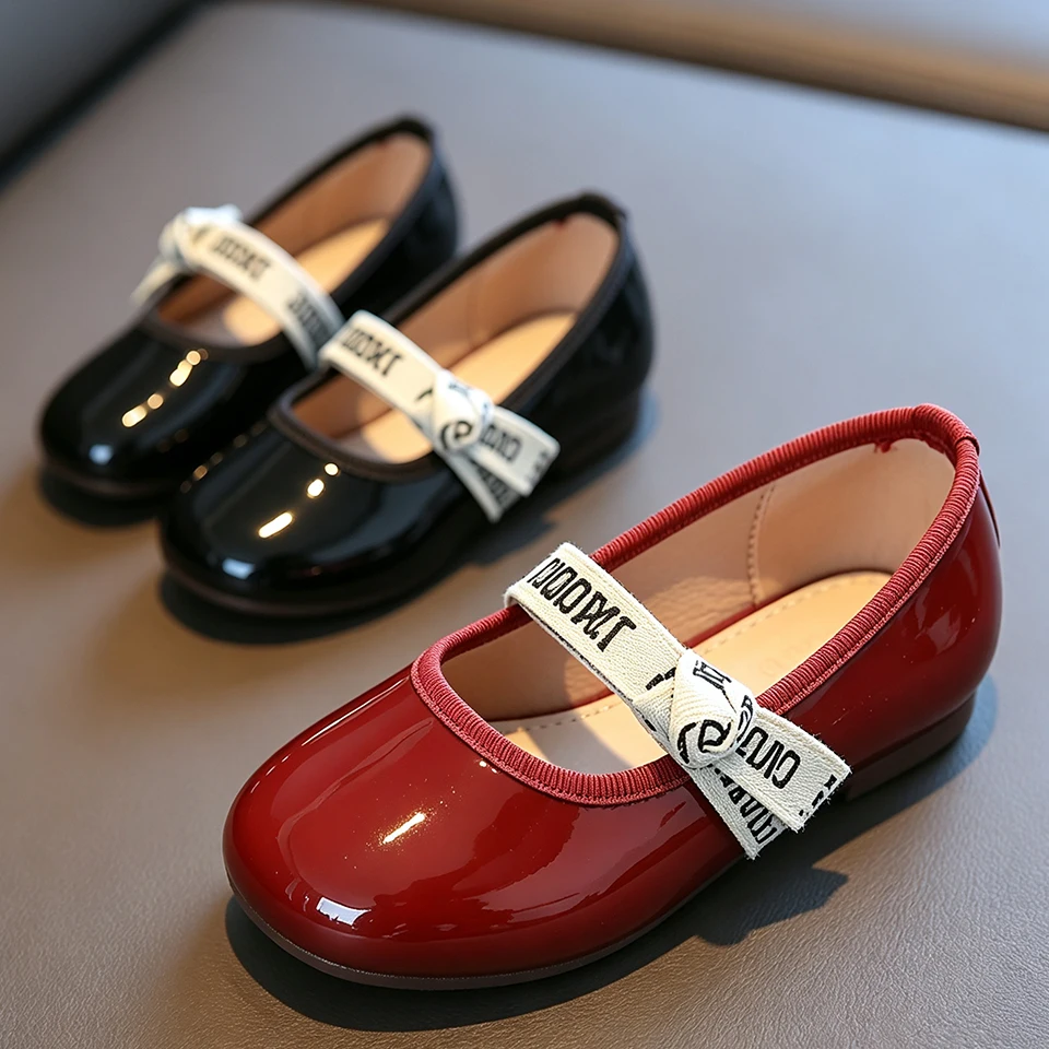 Premium Leather Flats Toddler Girl Mary Jane Shoes Classic Kids Princess Wedding Birthday Party School Uniform Casual Daily Wear
