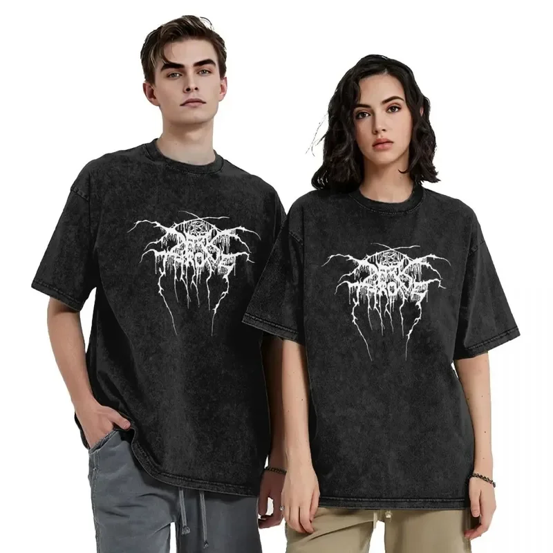 Darkthrone Transilvanian Hunger Washed T Shirt Streetwear Hip Hop T-Shirts Music Band Tees Tops Men Women Cotton Oversize