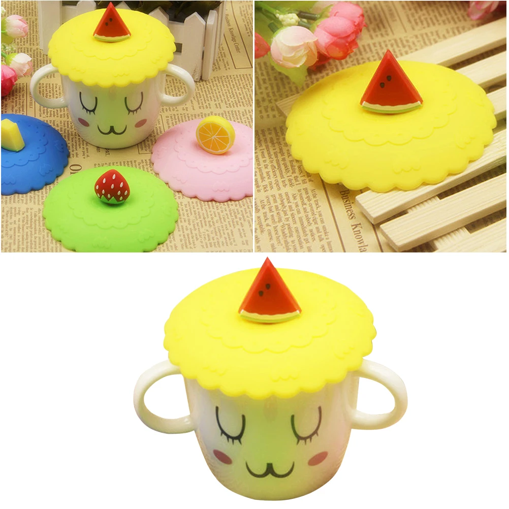 

Silicone Cup Lid Dustproof Leakproof Cover Mug Suction Seal Watermelon Home Office Reusable Food Grade Non Toxic Durability