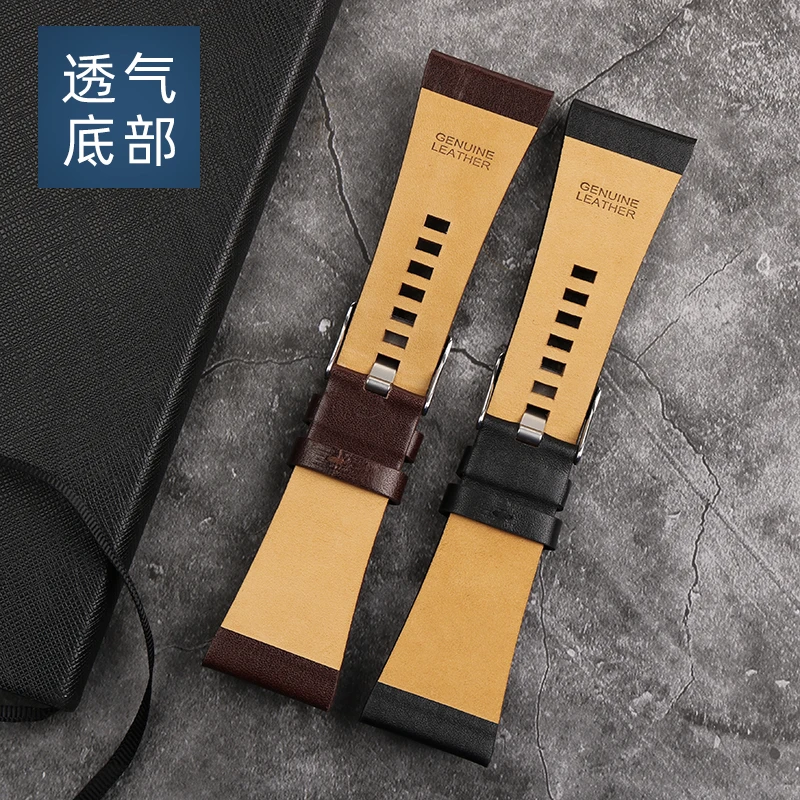 عالية الجودة جلد طبيعي حزام ساعة اليد للديزل DZ4519 1657 7257 4318 لينة جلد البقر حزام الساعات سوار من الجلد معصمه