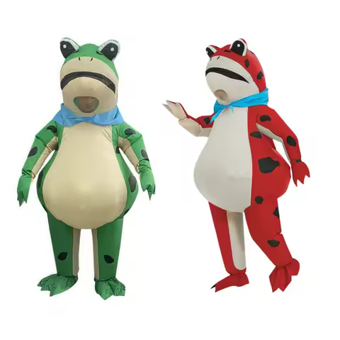 Explosive Frog Inflatable Clothing Adult Funny Costume/Party Cosplay/Warm up Prop Green and Red Bold Style