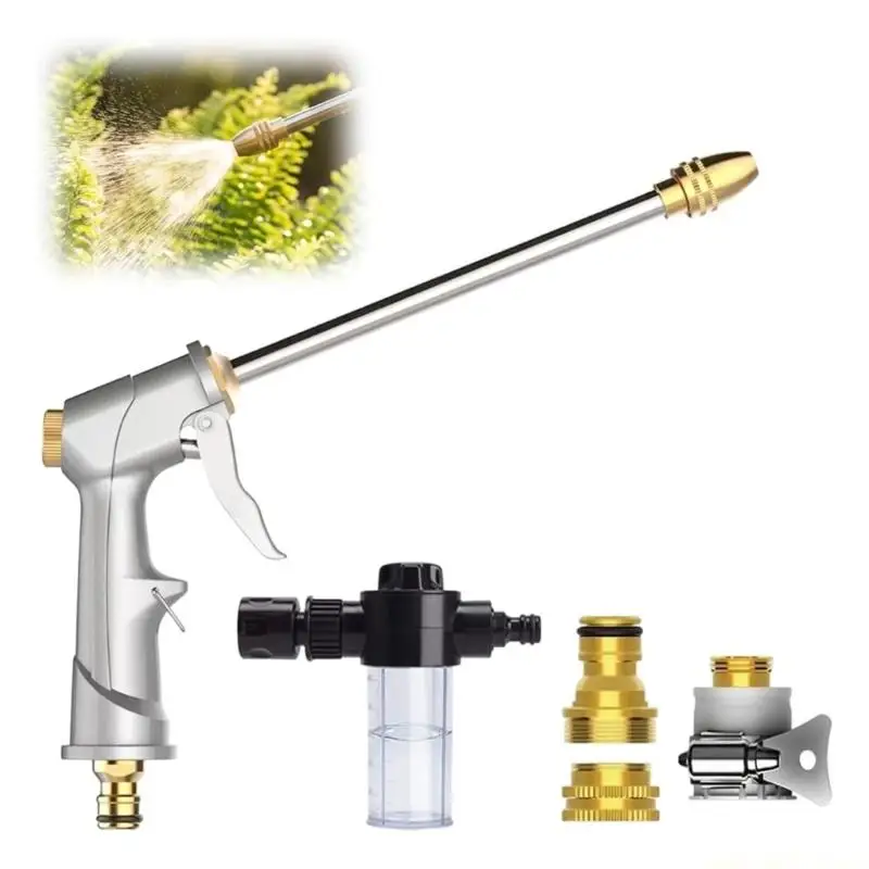 QX2E Heavy Duty Stainless Steel Watering Device With Foam Sprayer For Garden Watering Outdoor Driveway Vehicle Cleaning