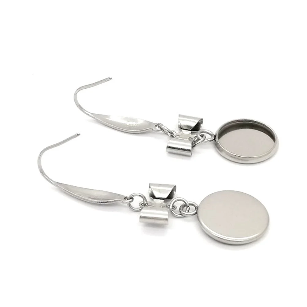 20 قطعة حلقة الأذن الفراغات 10 مللي متر القطر الداخلي الفولاذ المقاوم للصدأ Diy بها بنفسك صنع المجوهرات المواد علبة معدنية خفيفة الوزن للنساء الفتيات