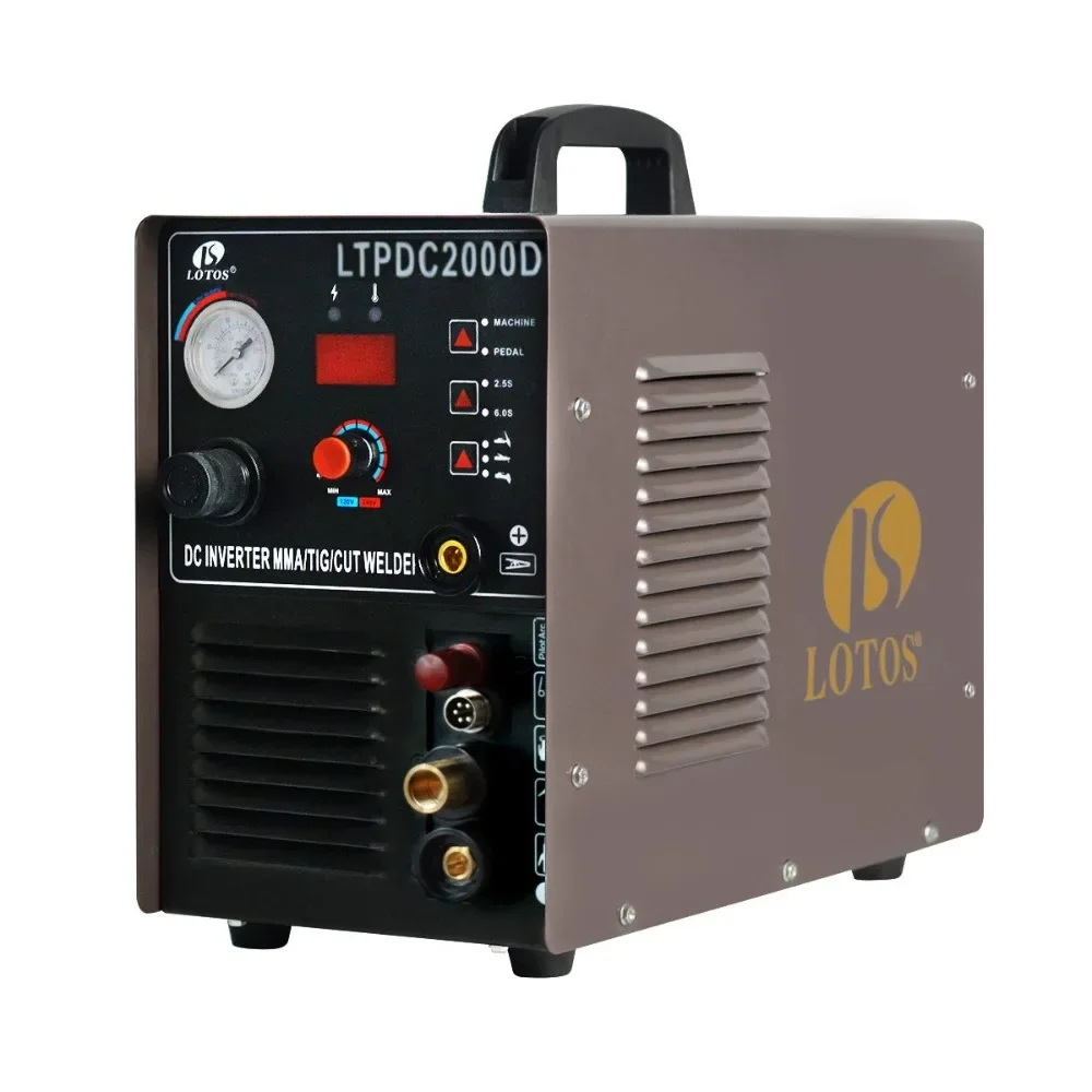 Non-Touch Pilot Arc Plasma Cutter Tig Welder and Stick Welder 3 in 1 Combo Welding Machine, 5/8 Inch Clean Cut,Brown