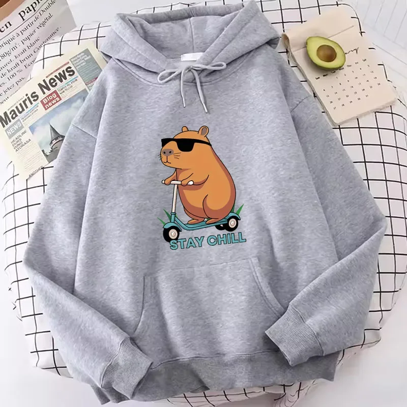 Funny Capybara Hoodie Women/Men Aesthetic Graphic Cute Hoodies Unisex Autumn Winter Harajuku Pullovers Sweatshirts