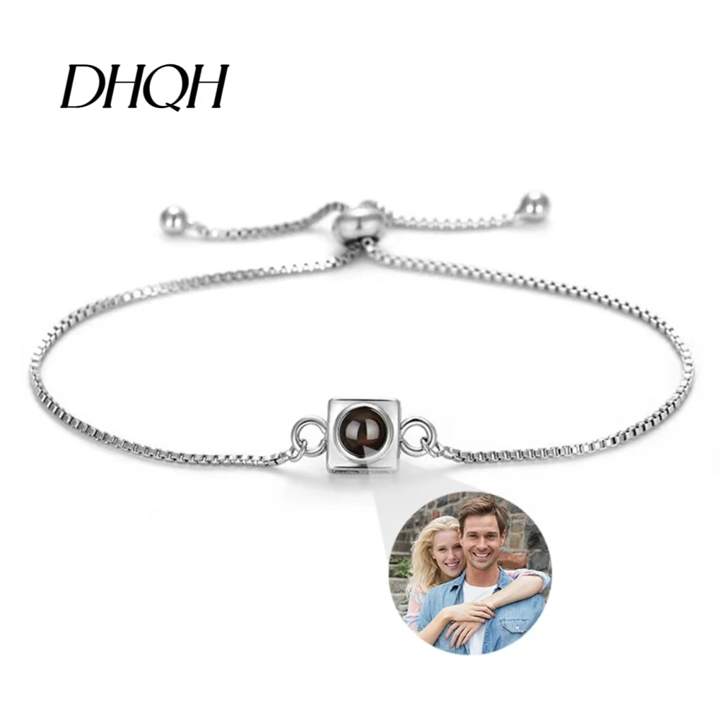 

DHQH Personalized Picture Bracelet Customized Photo Projection Bracelet Square Picture Bracelet Personalized Photo Bracelet Gift