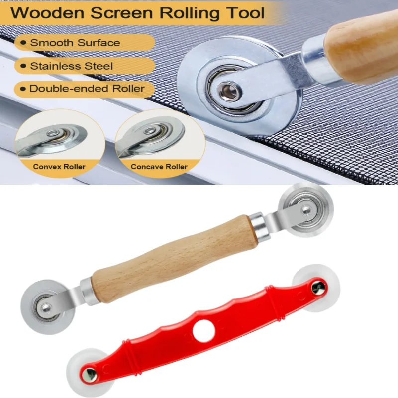 Screen Rolling Tool Window and Door Screens Repair Installation Tools Spline Roller,Convex And Concave Rollers with Bearing