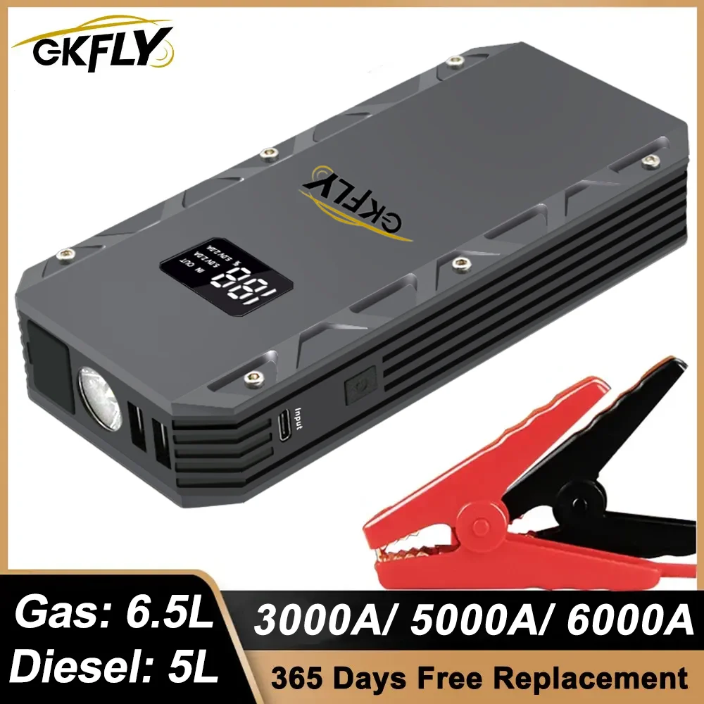 GKFLY Rozrusznik Samochodowy 3000A/5000A/9000A Urządzenie Rozruchowe Power Bank Ładowarka Akumulatora Samochodowego Do Samochodów Benzynowych i Diesla
