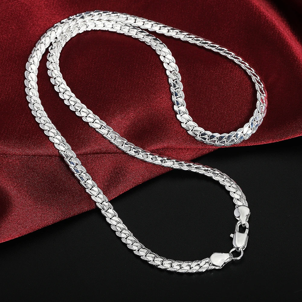 20-60cm 925 Silver color luxury brand design noble Necklace Chain For Woman Men Fashion Wedding Engagement Jewelry