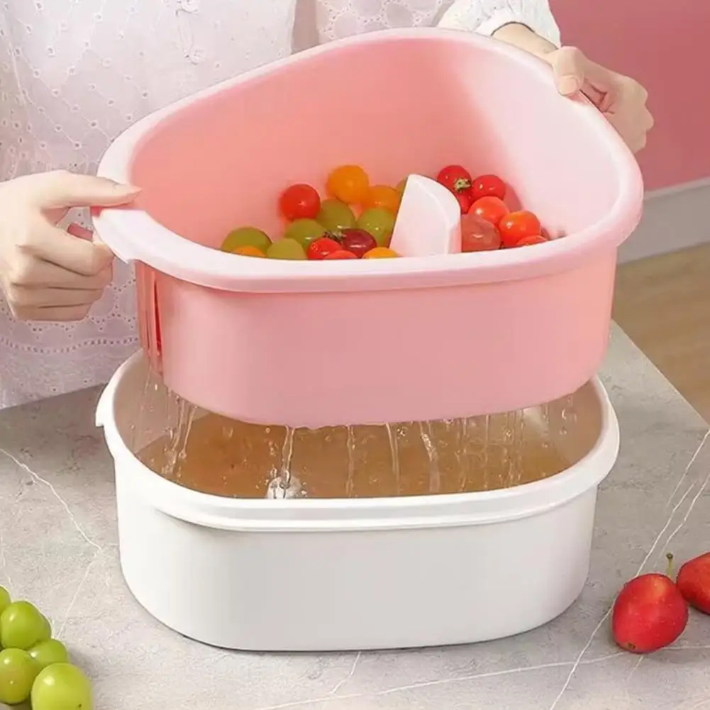 No Electricity Vegetable Washer Fruit Cleaner Spinner with Rotating Vortex Produce Rinse Bowl Drain for Berries for Fruits