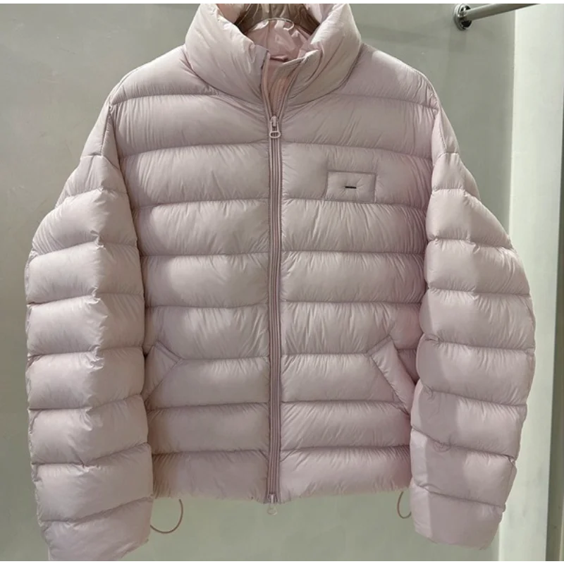 2025 شتاء جديد وصول مضلع أسفل سترة للنساء نمط قصير عصري فضفاض صالح عادية الحد الأدنى معطف دافئ #2