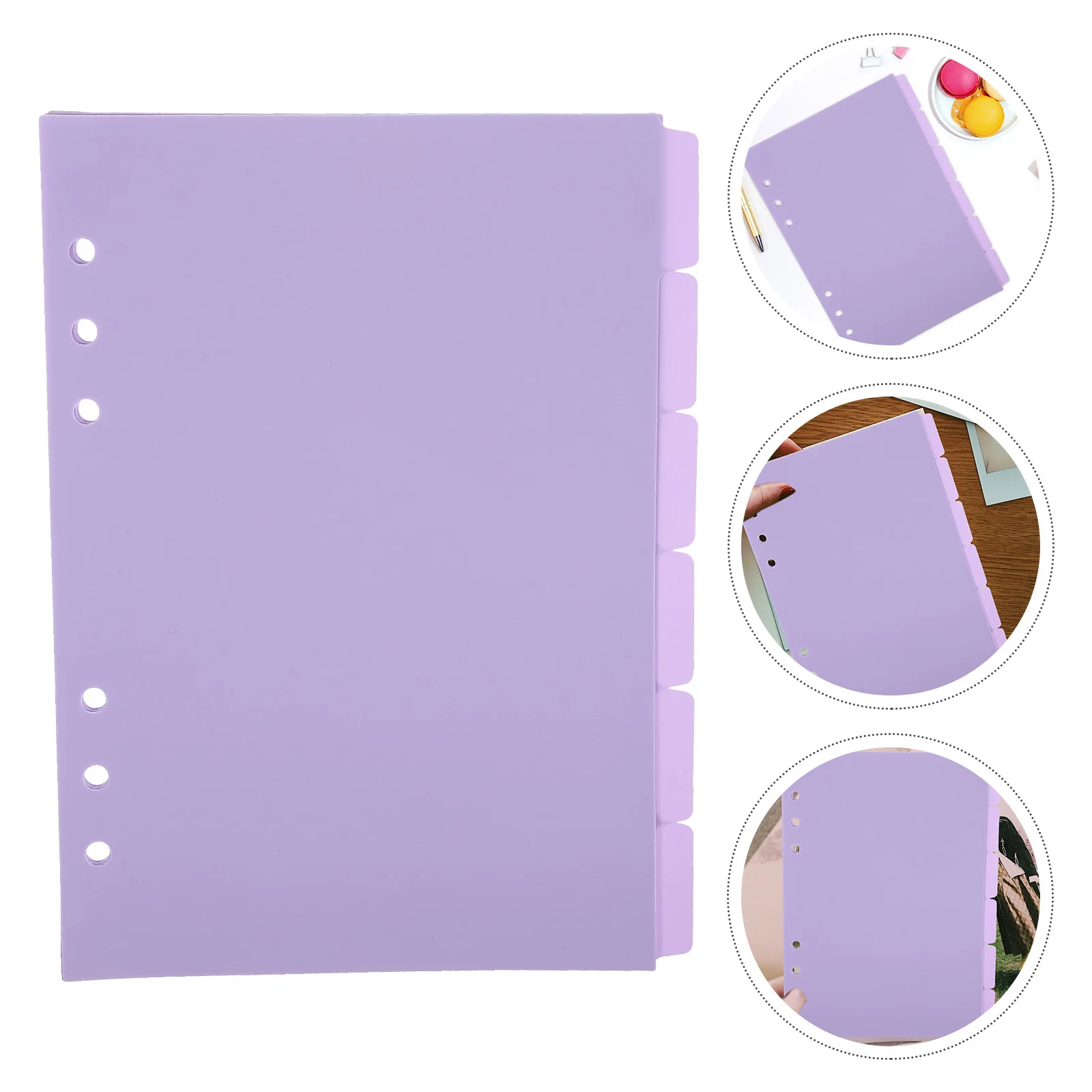 6Pcs Binder Paper Dividers Binder Dividers with Tabs 6 Hole Punch Office Supplies plastic dividers binder separators with tabs