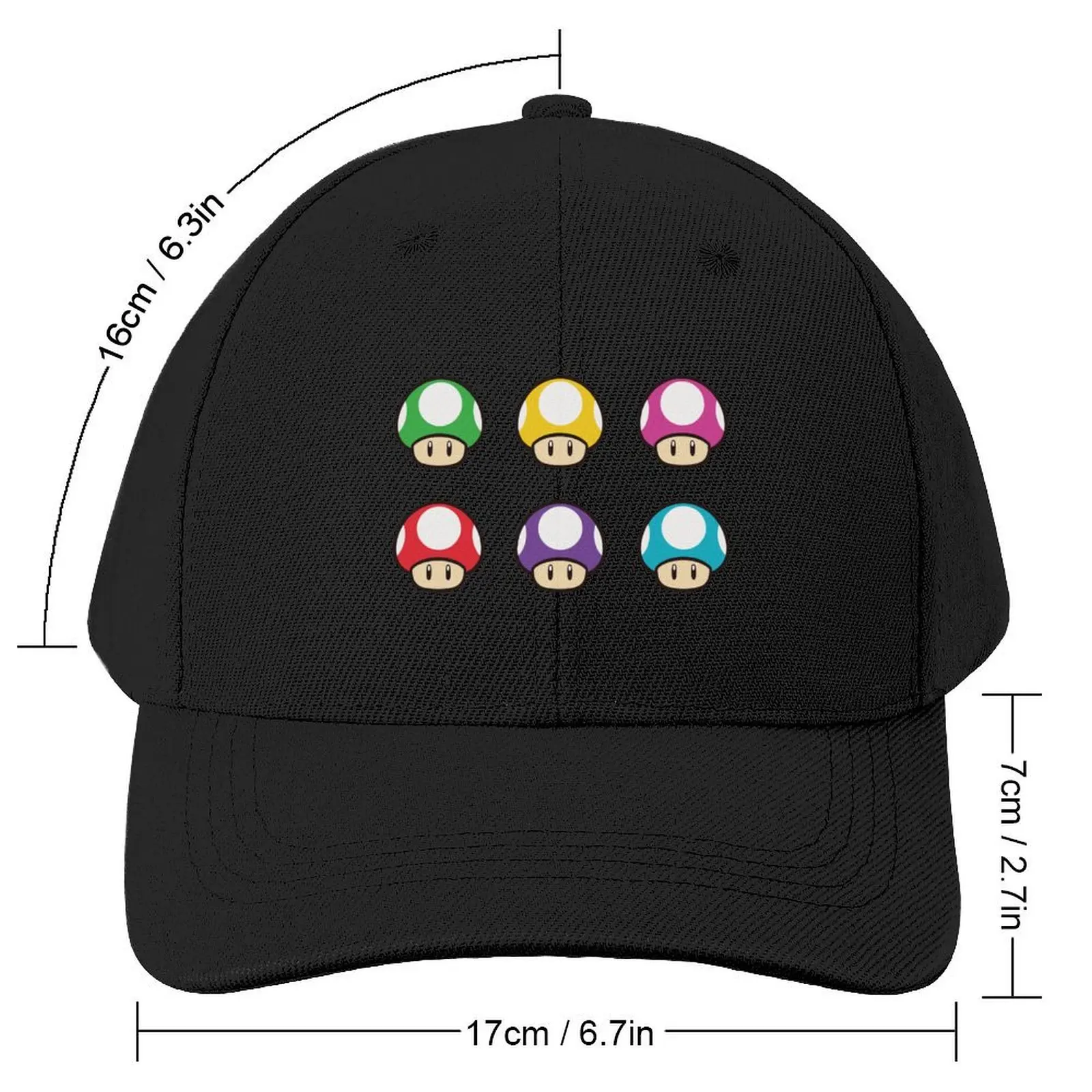 Coloured Mushrooms Pack Baseball Cap Streetwear Ball Cap hiking hat Beach Outing Men's Baseball Women's