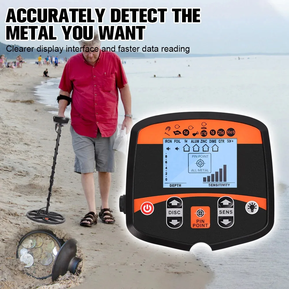 TX-960 Professional Underground Metal Detector LCD Pinpointer Gold Detector Treasure Hunter Scanner with Waterproof Search Coil