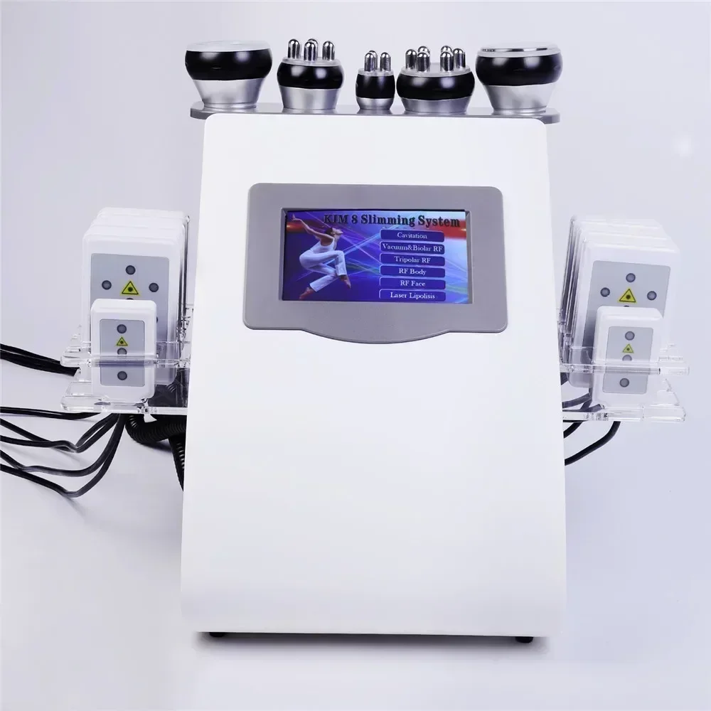 RF Tool 40K 6 in 1 Cavitation Ultrasonic Body Slimming Machine Multi-Polar Radio Frequency Rejuvenation Skin Lift Tighten